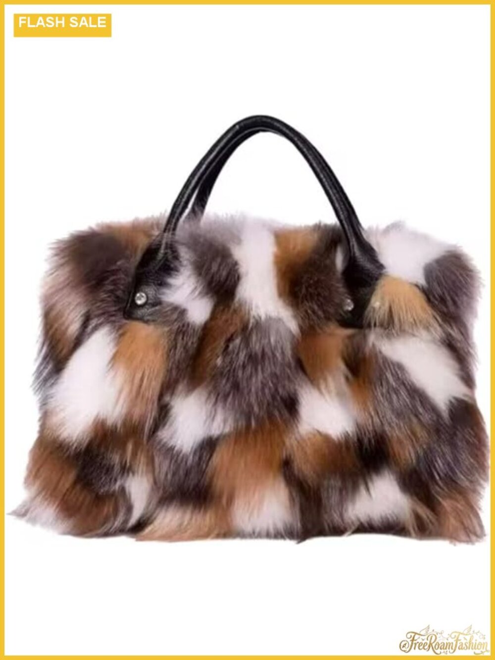 Luxury Real Fox Fur Handbag Furry Shoulder Bag Satchel Large Capacity
